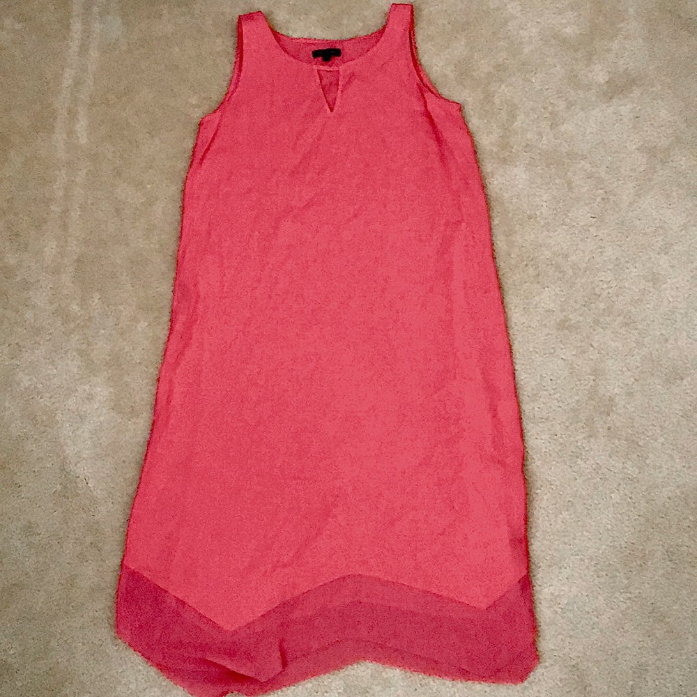 For Cynthia Linen Blend Pink Maxi Shift Dress - Medium